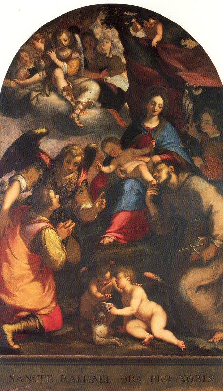 Paggi, Giovanni Battista Madonna and Child with Saints and the Archangel Raphael oil painting image